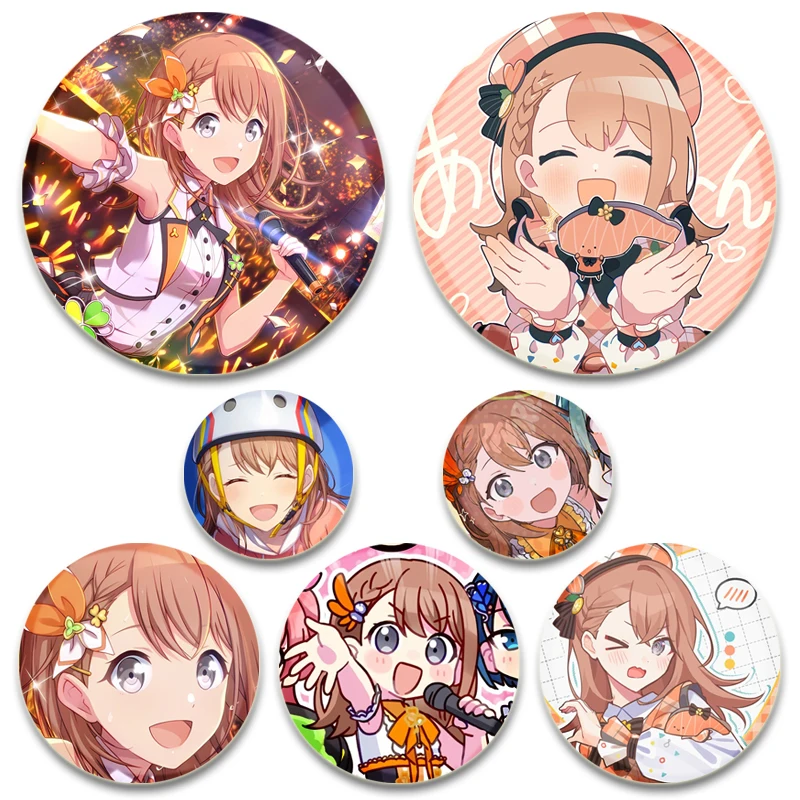 

Cute Anime Girl HD Print Pins Minori Hanasato Cartoon Brooches Breastpin for Backpack Clothes Gift Accessory Handmade Badge