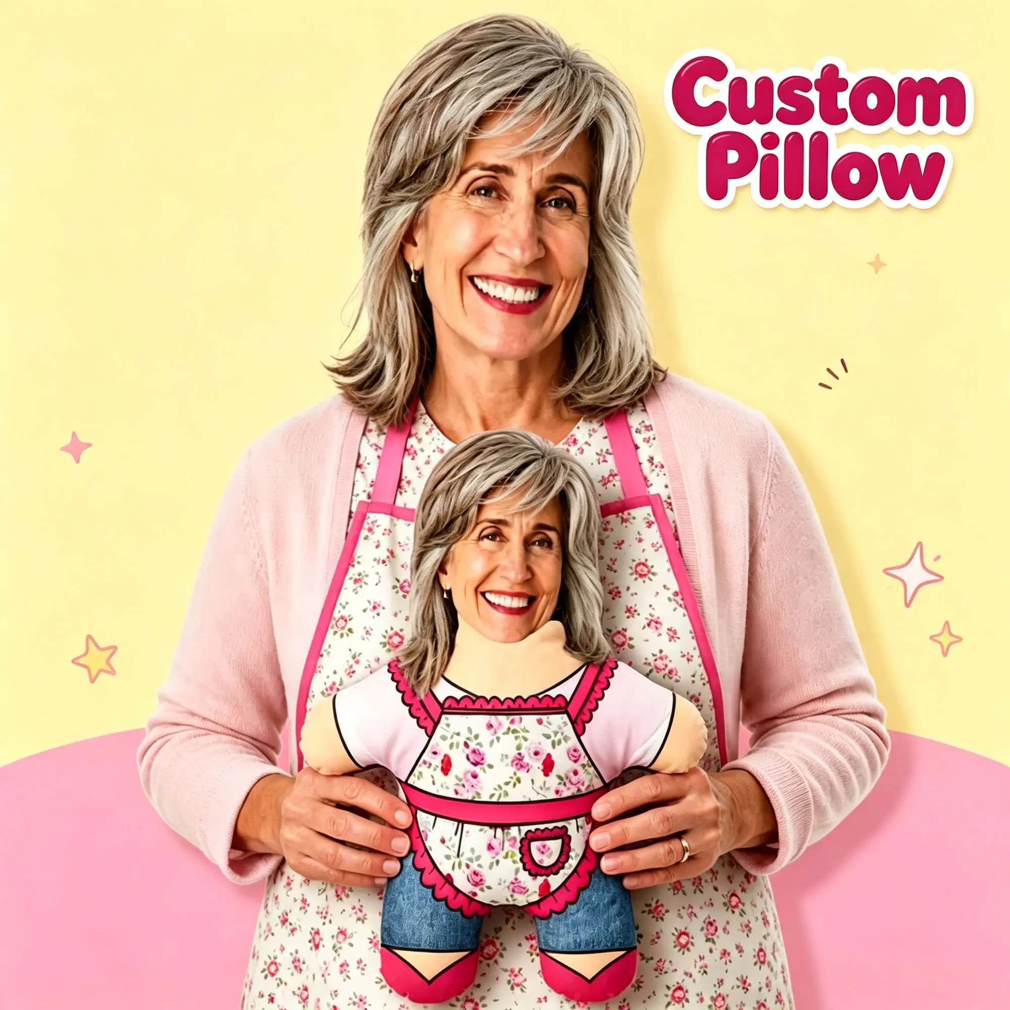 Custom Super Funny Cook Face Throw Pillows Stuffed Soft  Plush Cushion Pillow for Bed Sofa Decoration Home Anniversary Gift