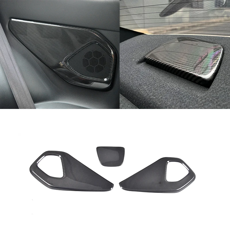 

Rear door carbon fiber horn panel decorative rear seat sill panel cover protection trim patch for Toyota GR86 Subaru BRZ 2022+