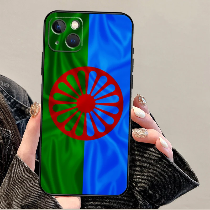 Gypsy Romani Roma Flag Funda For iPhone 15 16 Pro Max 12 13 Mini 11 14 Pro Max XS X XR 15 16 Plus Case