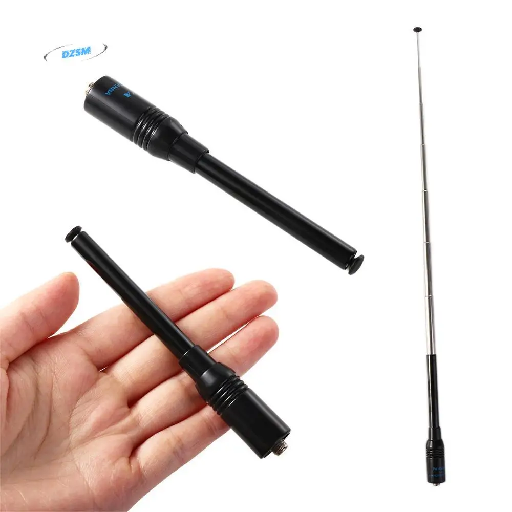 

Black Durable UHF+VHF Intercom Supplies NA-773 Communication Equipment Telescopic Antenna Walkie-talkie Aerial SMA-F Antenna