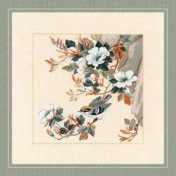 Unprinted Cotton Aida Hand Flower Branch Bird 38-38 Cross Stitch Kits,14, 16, 18, 22, 25, 28CT, DIY Fabric Craft Shop6