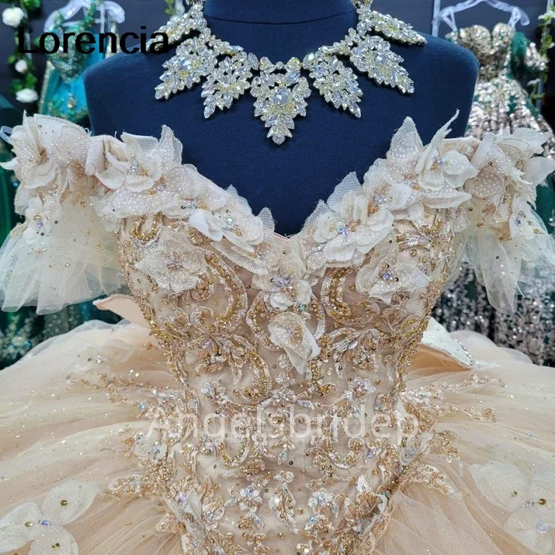 Angelsbride gaun pesta putri chamapne 15 tahun gaun Quinceanera dengan 3D kupu-kupu pesta ulang tahun Vestidos De 15 a00os