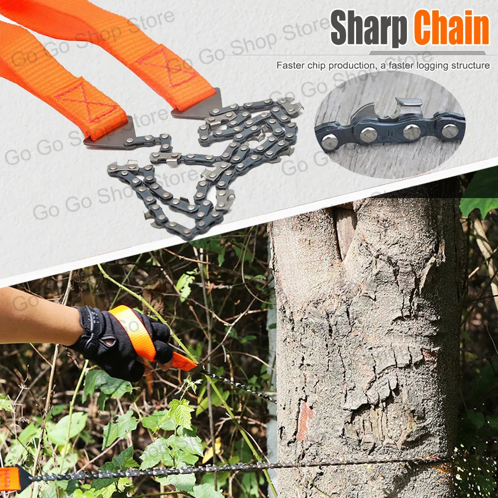 Firewood puller, chain saw set.