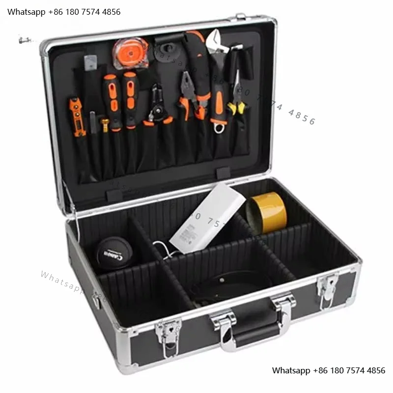 Multifunctional Aluminum Tool Organizer Boxes Portable Hardware Household Suitcase Electrician Special Repair Tools Storage Box