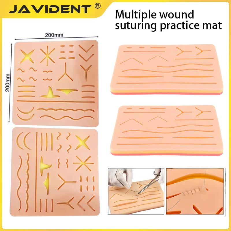 1Pcs Silicone Skin Simulator for Surgical Training: A Mesh-Lined Surface for Wound Suturing Practice That Resembles Real Skin
