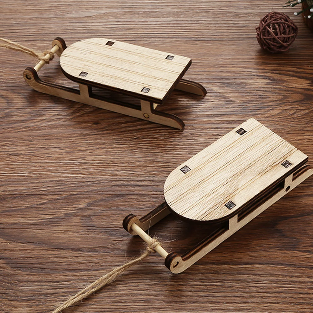 

3pcs Mini Sleighs Miniature Wooden Mini Sleighs Kit Tabletop Wood Sleighs Wooden Sleigh Tabletop Ornament