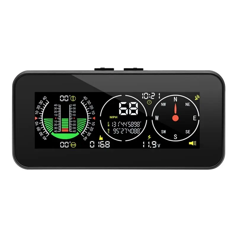 YSS-Car HUD Head Up Display Inclinometer Compass Speedometer Digital Speed Slope Meter Car Parts 1 PCS