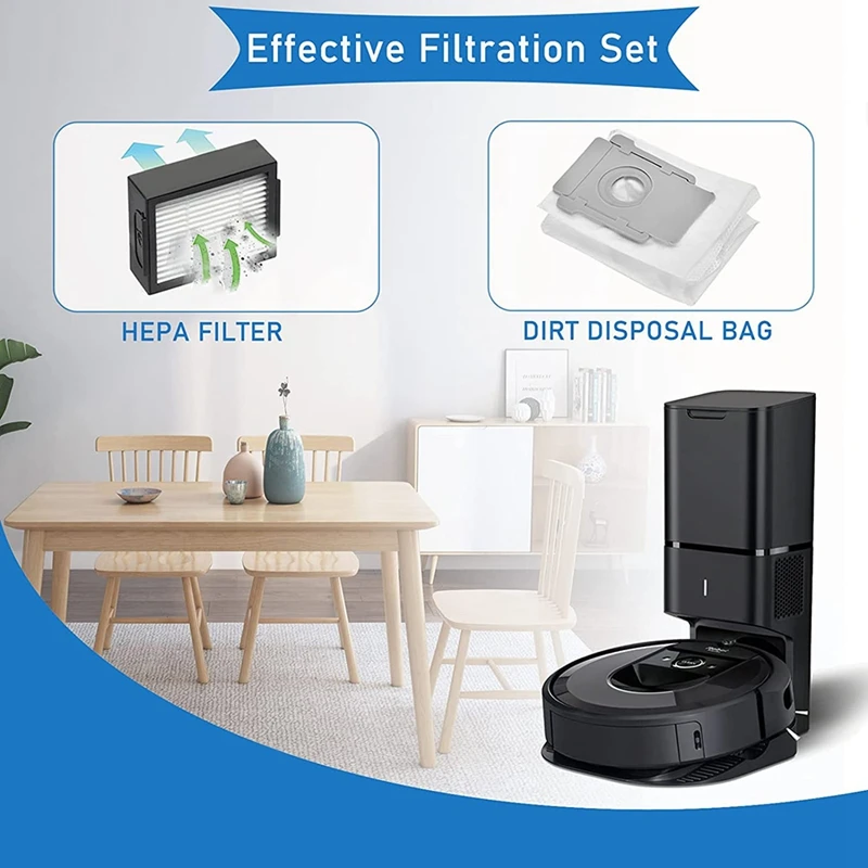 6個の真空バッグと4個のHEPAフィルター,Roomba i7 j7 j7 i3 i3 i4 i4 i6 i6 i & jシリーズと互換性があります