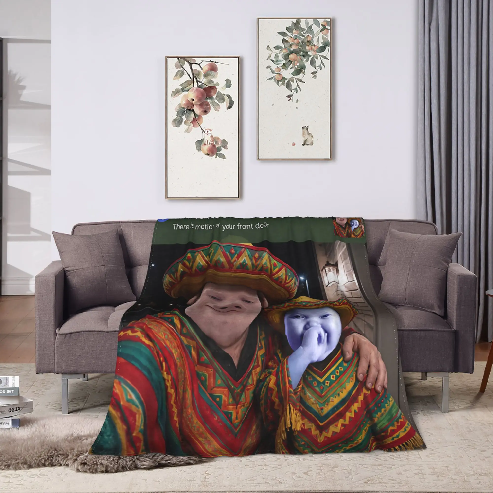 Warm Throw Blanket Camping There is Motion At Your Front Door John Pork and Ai Baby Blanket Bedspread For Outdoor Sofa Bed Cover