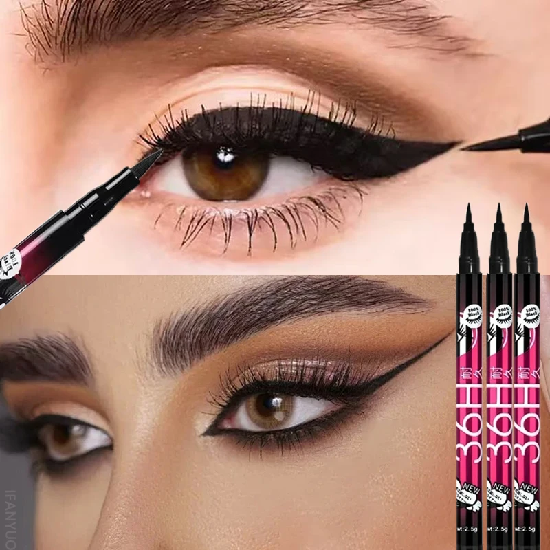 Schwarzer, glatter, flüssiger Eyeliner-Stift, wasserfest, langlebig, ultrafeine Spitze, einfach zu färben, um große Augen zu erzeugen, Eyeliner-Kosmetik