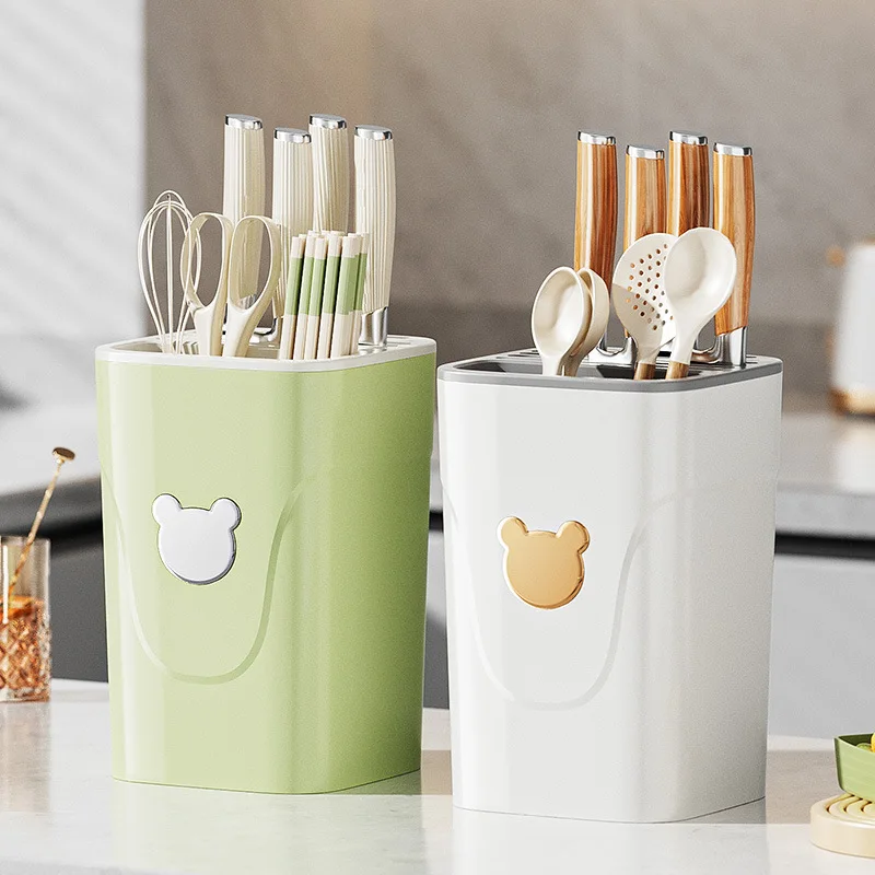 Многофункциональная Подставка Для Кухонных Ножей - Экологически Чистая Пластиковая Стойка Для Хранения Разделочных Досок