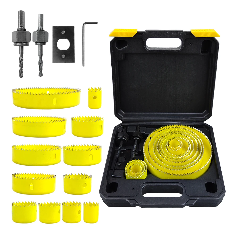 

16Pcs Hole Saw Kit , 3/4" to 5"(19-127mm) Saw Blades, for Wood,Plastic,PVC and Drywall