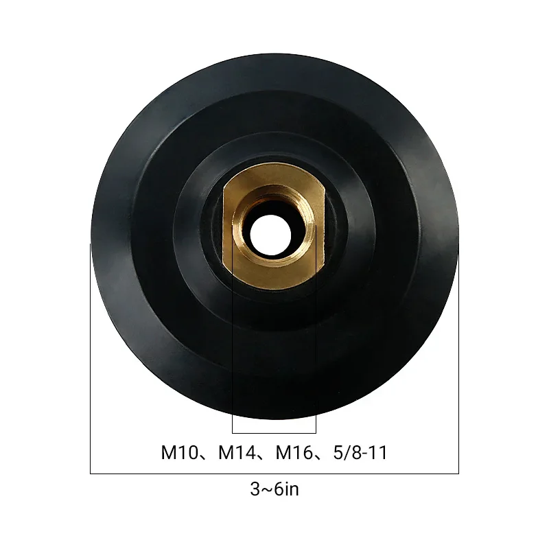 3/4/5 Inch 5/8-11/M14 Rubber Backer Pad For Diamond Polishing Pad Thread Hook Loop Sanding Disc Backing Holder Polisher Adapter