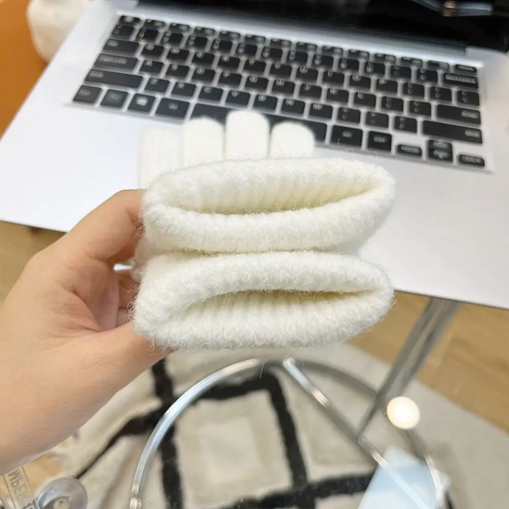 Candy Color Knitting Gloves Touch Screen Korean Style Full Finger Mittens Five Finger Full Finger Mittens Cycling Driving Gloves
