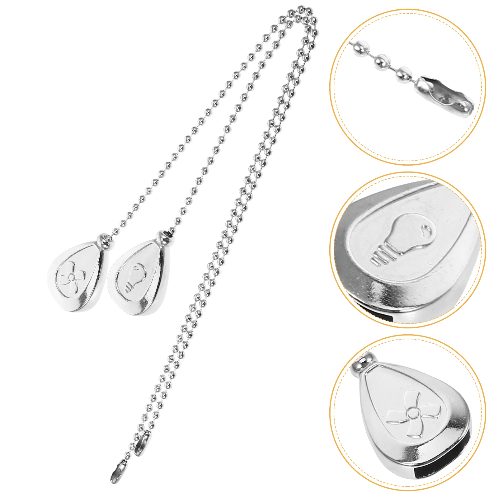 

2pcs Ceiling Pull Chain Pendant Extension Decorative Fan Chains Light Fixture Pull String Extender Beaded Ball Connector