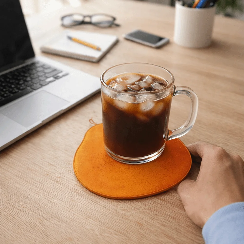 2PCS Acrylic Fruit Coasters Simulated Fruit Cute Coffee Tea Coasters Non-Slip Spill Proof Anti Scald Coaster Office Desk