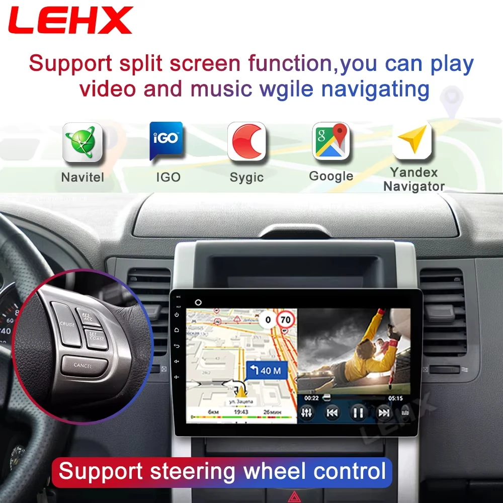 LEHX Wireless Carplay 2din Android 14 Car Radio Multimedia Video Player Universal 7/9/10 inch AutoRadio GPS Navigation 4G WiFi
