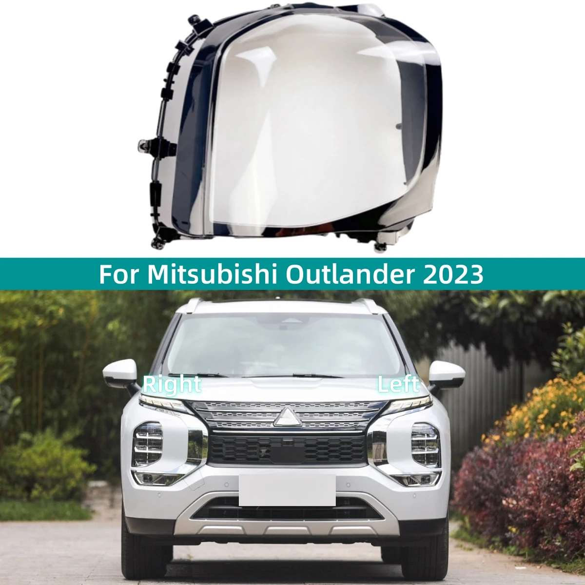 

For Mitsubishi Outlander 2023 Auto Accessories Headlight Rubber Cover Transparent Anti-UV And Anti-Aging
