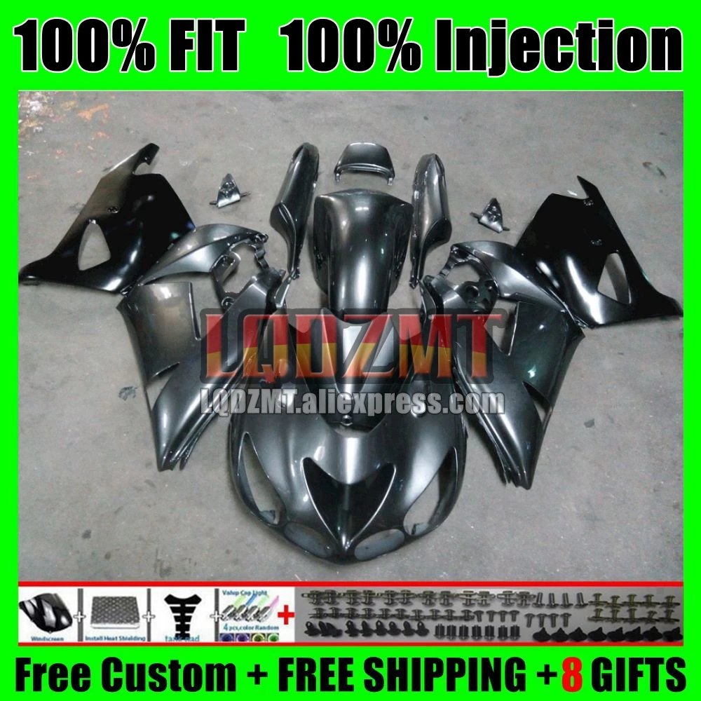 Bodys For KAWASAKI NINJA ZZR 1400 ZZR-1400 12 13 14 15 16 17 72No.147 ZZR1400 2012 2013 2014 Grey Black 2015 2016 2017 Fairing