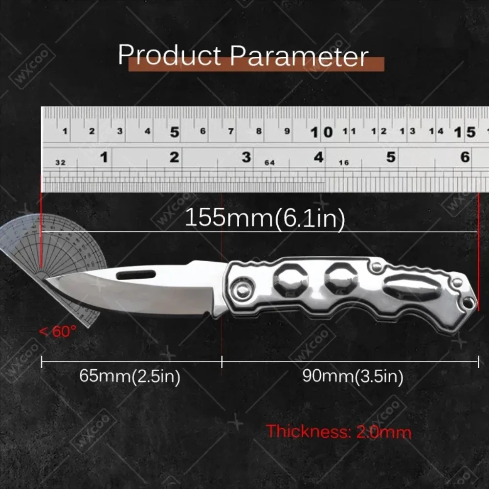 WXCOO Folding Knife Kitchen Utility Knives Paring Knife with Non-slip Handle Multi-purpose Fruit Peeler for Kitchen Tools