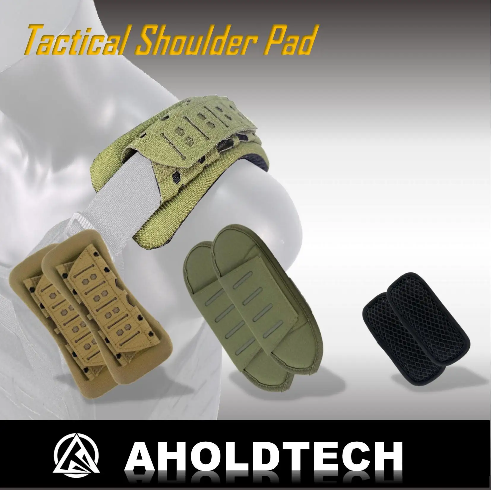 Almohadillas tácticas con correa para el hombro, cojín de malla 3D transpirable para mochila al aire libre, corte láser para chaleco de caza,