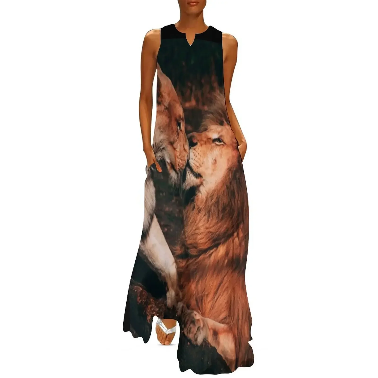 

Love Between King and Queen of The Jungle Long Dress women's summer clothing 2025 Dress