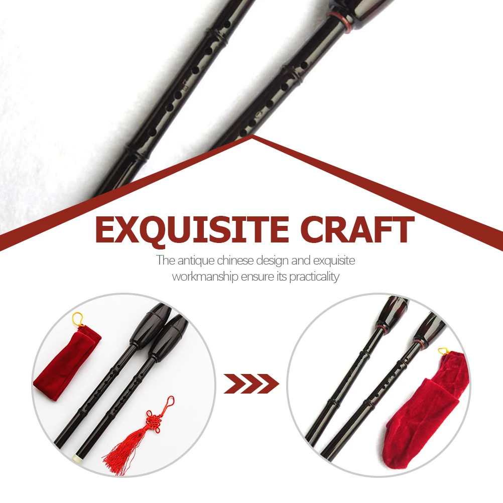

1 set 1 Set B Flat Vertical Blow Bawu Flute Smooth Resin Folk Wind Instrument For Kids Beginners Portable Music With Storage Bag