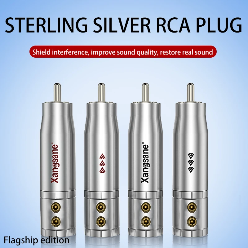 Xangsane Sterling Silver RCA plug Flagship Sterling Anemone terminal coaxial signal cable connector