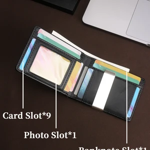 حامل بطاقات كربون رجالي محفظة بسيطة من الألياف الدقيقة جديد 2024 أعلى 6 مبيعات 60x60 إطار صور - No3