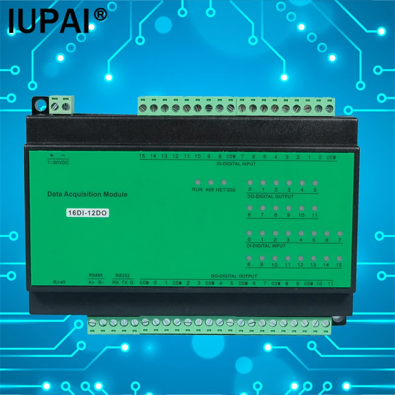 

16DI-12DO 12 channels of relay output,16 channels of switch input,RJ45 Ethernet Modbus TCP controller Industrial Contorl Module