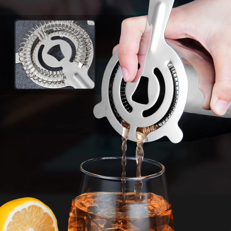 

1Pc Ice Cube Filter 410/304 Stainless Steel Barware Cocktail Shaker Ice Filter Strainer Accessories Gadgets Cocktail Bar Tools