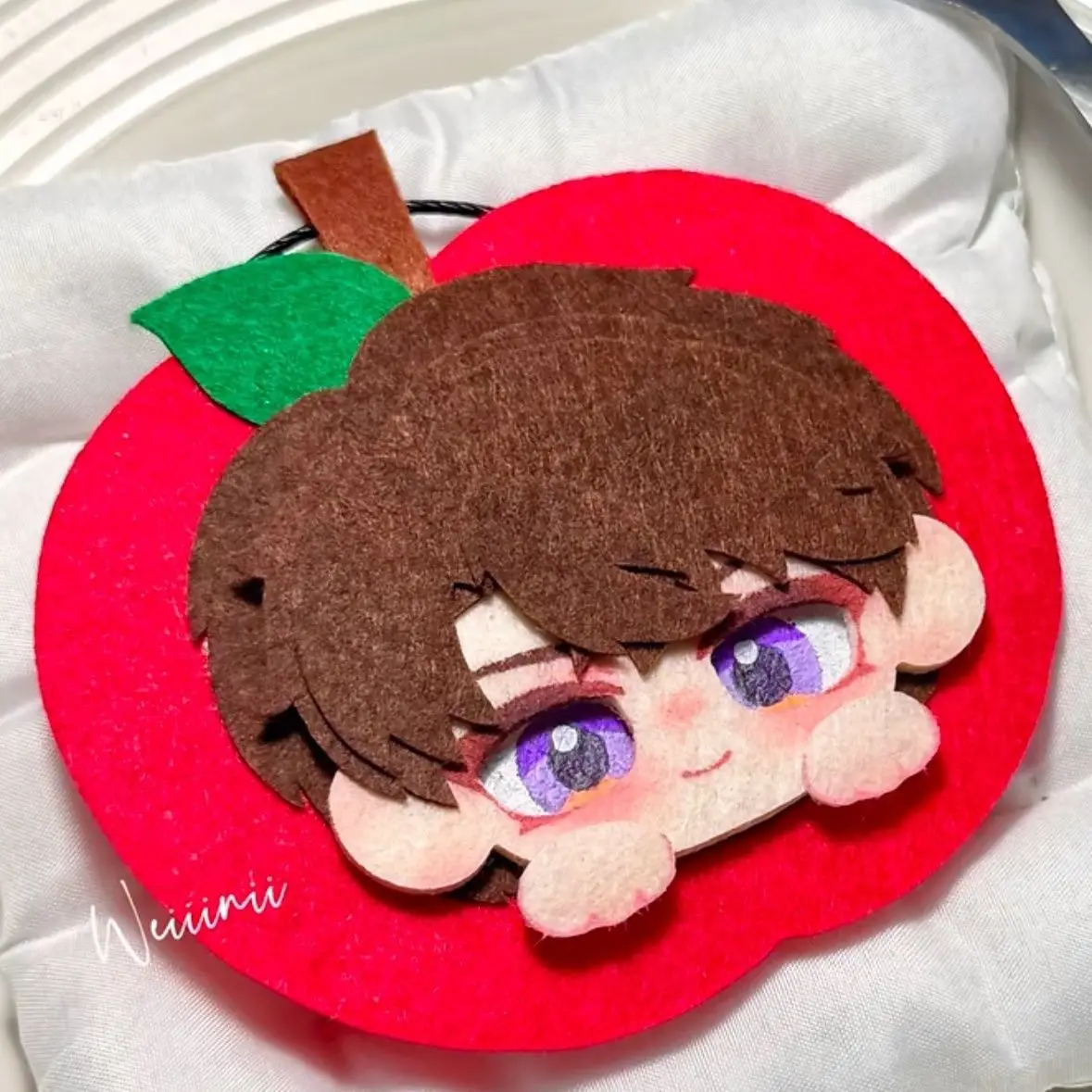 

Anime Love and Deepspace Caleb Attribute Cosplay Cartoon Cute Red Apple Backpack Pendant Non-Woven Fabric Birthday Gift