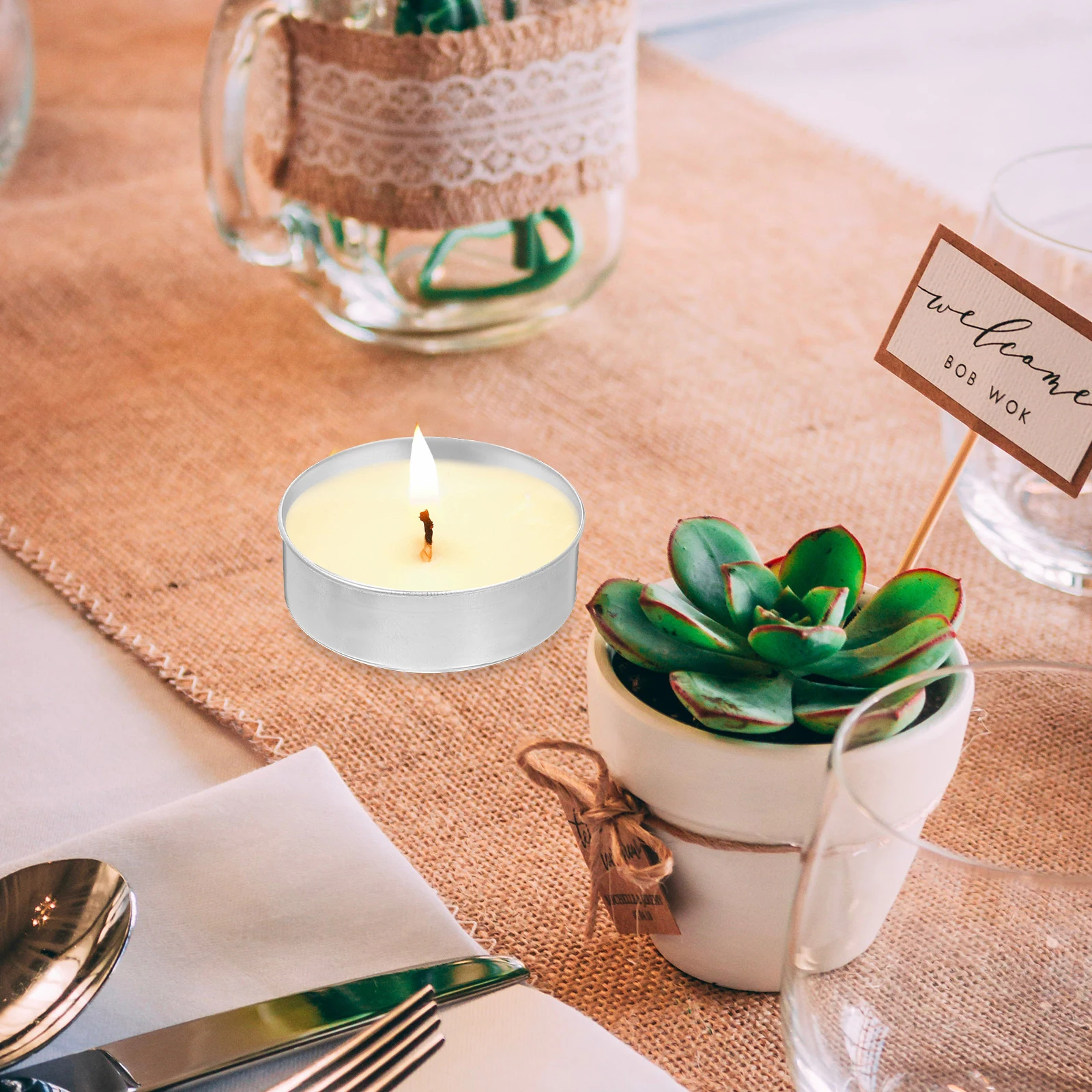 

200Pcs Silver Tea Light Empty Case DIY Scented Box Aluminum Tinplate High Temp Storage Gifts Tea Light Tins