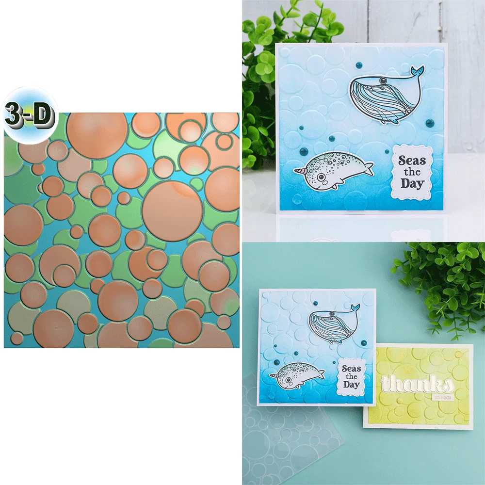 Layered Bubbles 3D-Prägeordner für Kartenherstellung und Scrapbooking – robuster Kunststoff, einfache Prägung – perfekt 2025, heiß