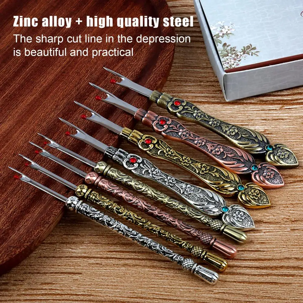 Sewing Tools for Beginners Rust-proof Sewing Tool Vintage Carved Handle Seam Thread Remover Set for Sewing Diy Enthusiasts