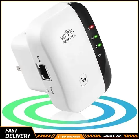 Nouvelle version 2026 – Répéteur WiFi 2,4 GHz 300 Mbps – Amplificateur de Signal Internet Sans Fil pour Couverture Complète à Domicile – Bande 802.11N – Port LAN Intégré