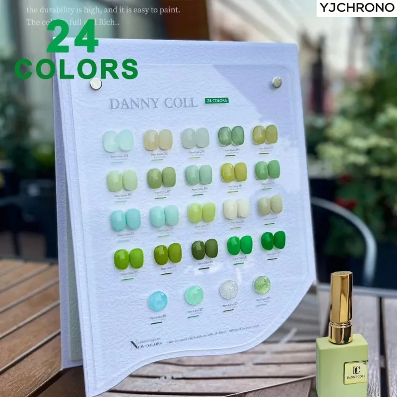 

24 шт., летний зеленый гель-лак для ногтей, 15 мл, лесной гель-лак для ногтей с цветной карточкой, профессиональный дизайн ногтей, долговечный корейский гель