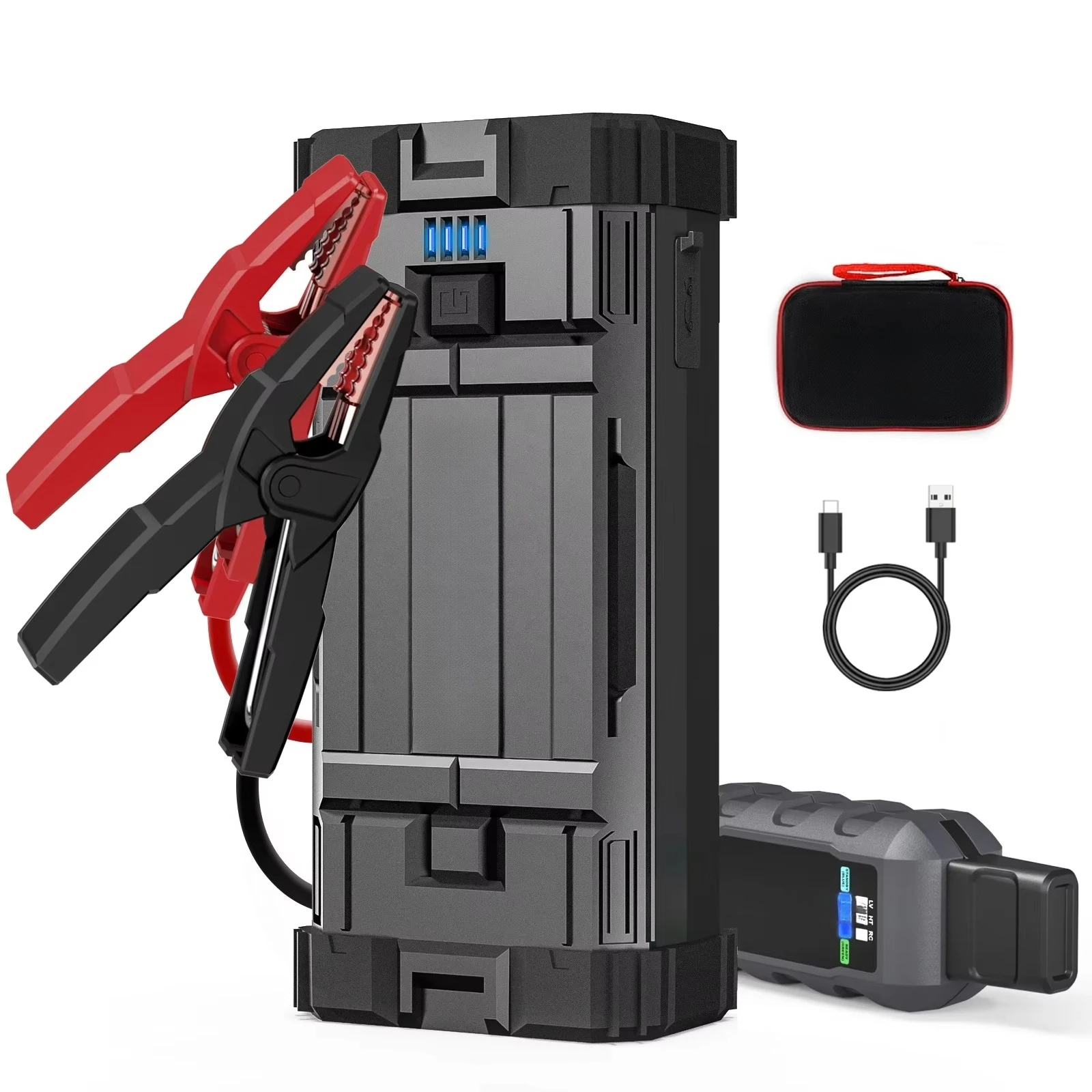 4000A 19200mAh 12V Car Battery Jump Starter for Truck & Motorcycle with LED Lighting