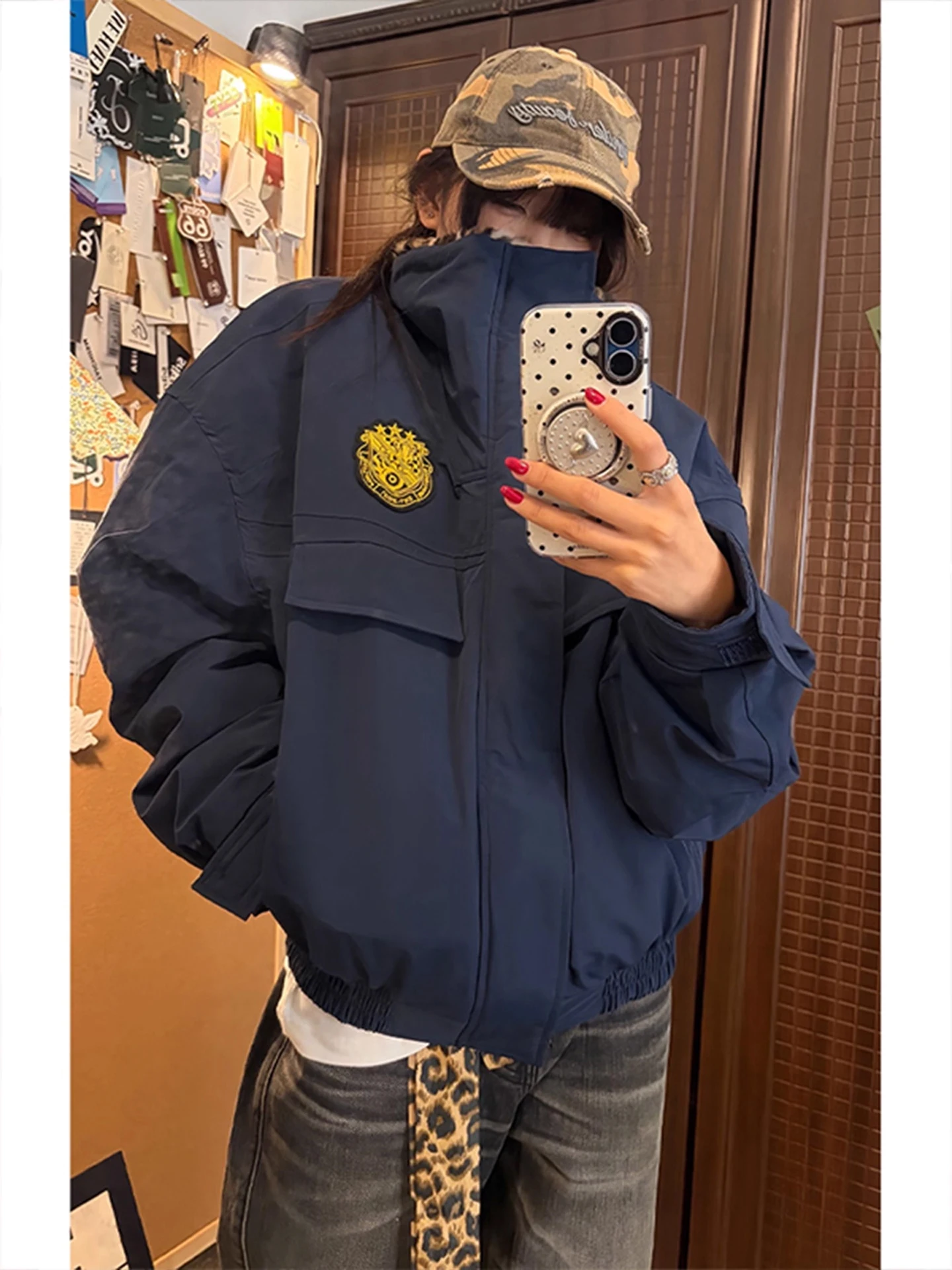 

Warmth Insulated Cotton Jaet with Stand Collar And Zipper for Men ort Sle Filled with Fce Cold Proof Workwear