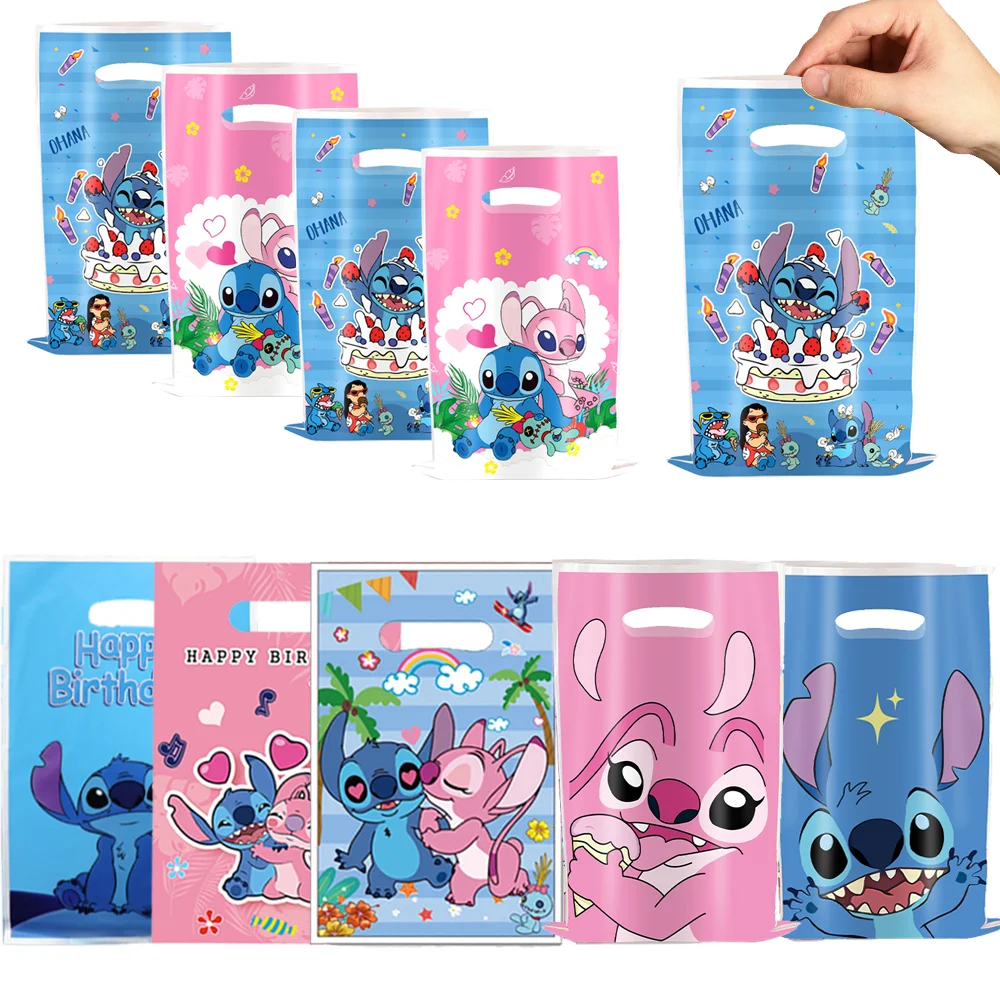 10/20/30Pcs Disney Lilo & Stitch sacchetti regalo per feste sacchetti di imballaggio per biscotti caramelle Stitch snack Bag bambini Baby Shower