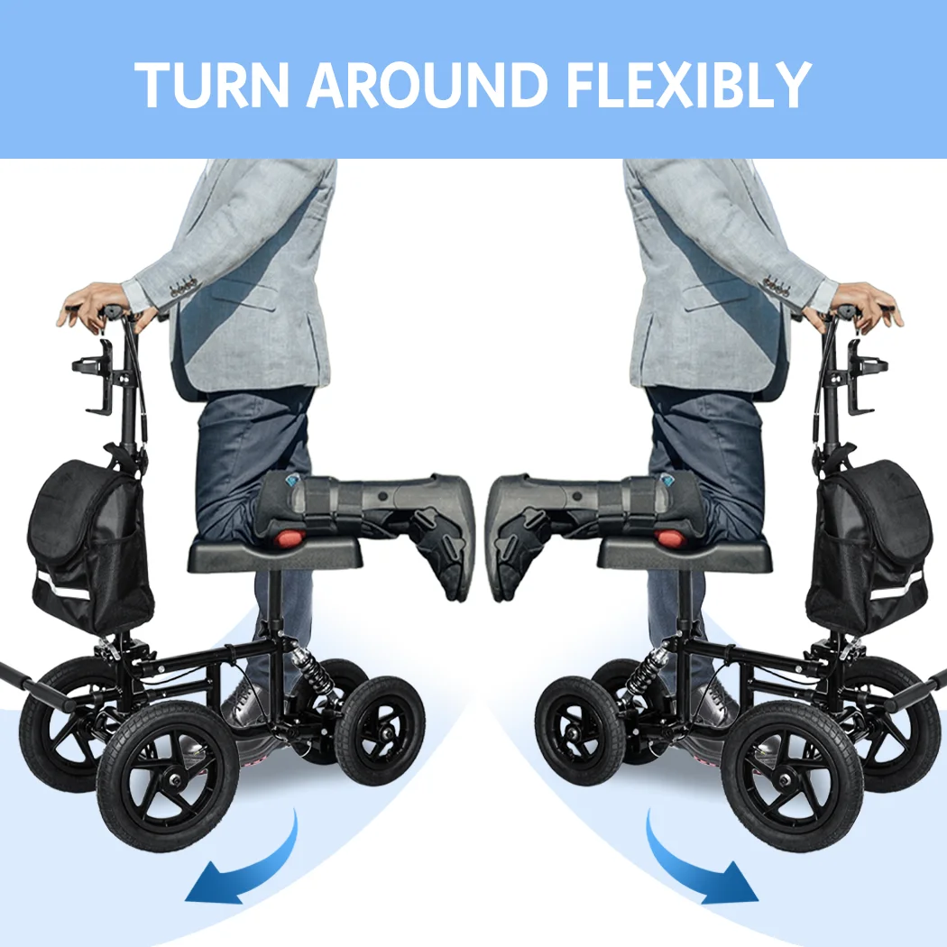 PORIYA Knee Scooter Walker 12" Tyres Broken Leg Ankle Crutches Alternative - Image 7