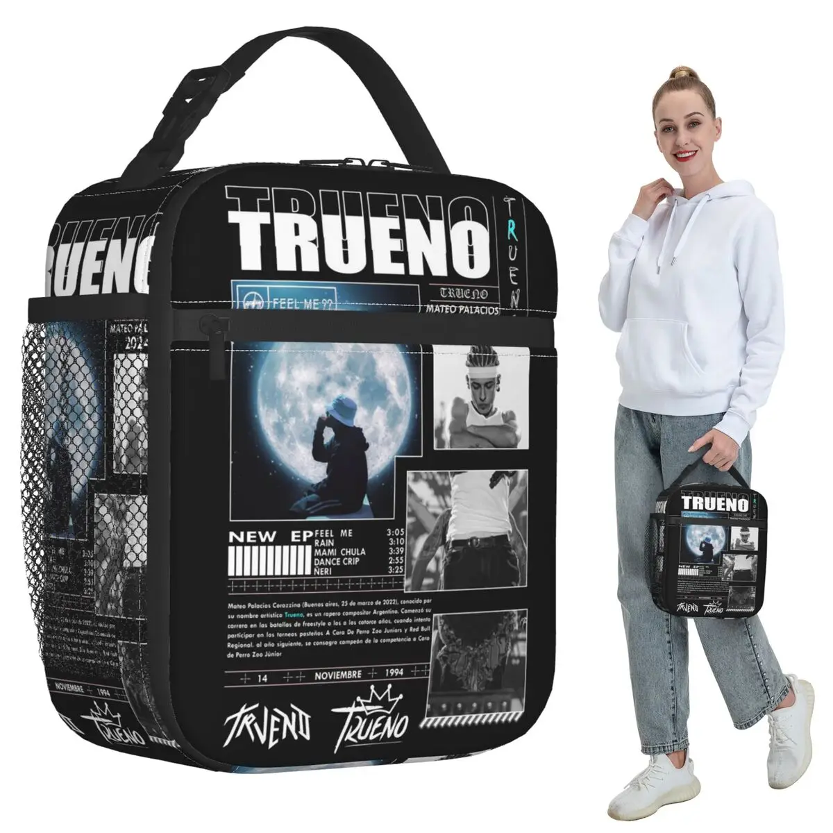 Funny Trueno Hip Hop Rapper Insulated Lunch Bag for Women Office Cooler Thermal Food Box Tote Leakproof Lunch Boxes Container