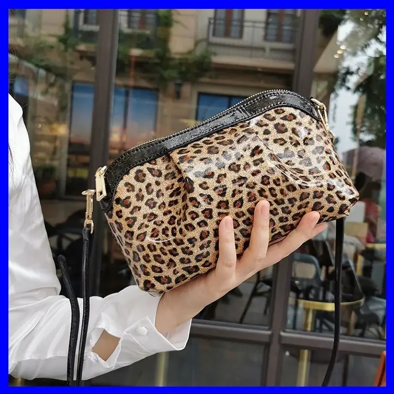 

Новые модные леопардовые женские сумки, европейский дизайн, сумки на плечо из лакированной кожи, женская брендовая роскошная сумка через плечо для девочек