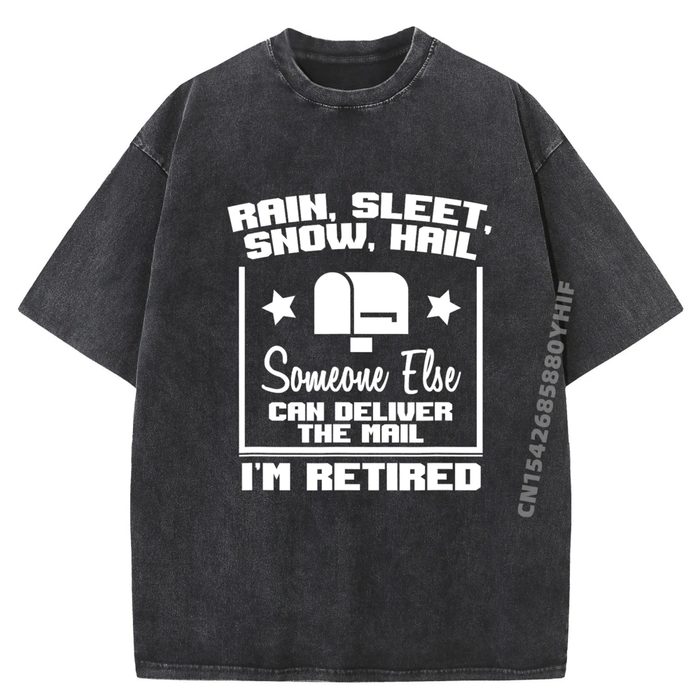 

Funny Retired Postal Worker Mailman Retirement Gift Cute Oversized T Shirt Mens Soft Washed Short Sleeve Tee Japan Style