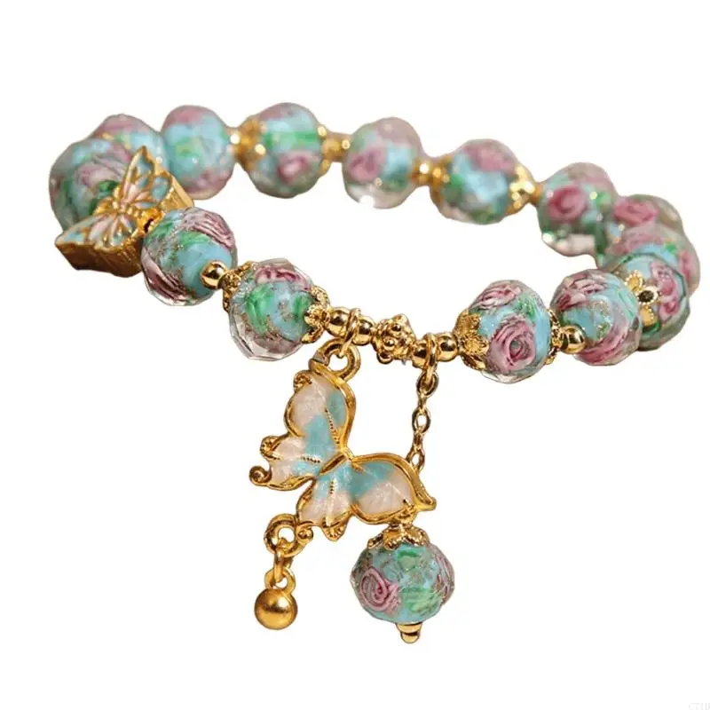 pulseira-elegante-artistica-contas-vidro-natural-com-pingente-borboleta