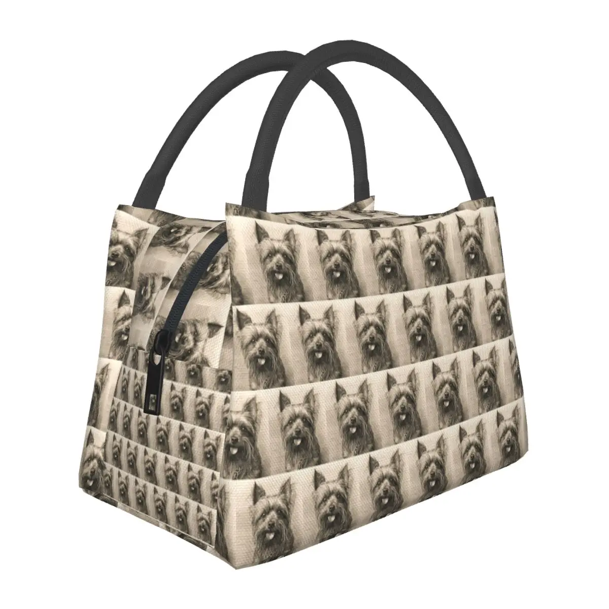 The Adorable Yorkshire Terrier Dog Lightweight Handheld Insulated Lunch Bag Aluminum Foil Liner for Adults Students Picnic