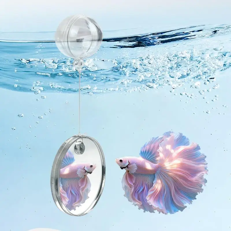 【xxx】Espelho Flutuante Redondo de Acrílico para Aquário de Peixes Betta, para Treinamento de Peixes Betta, Flowerhorn e Ciclídeos 4cm/5cm/6cm/7cm