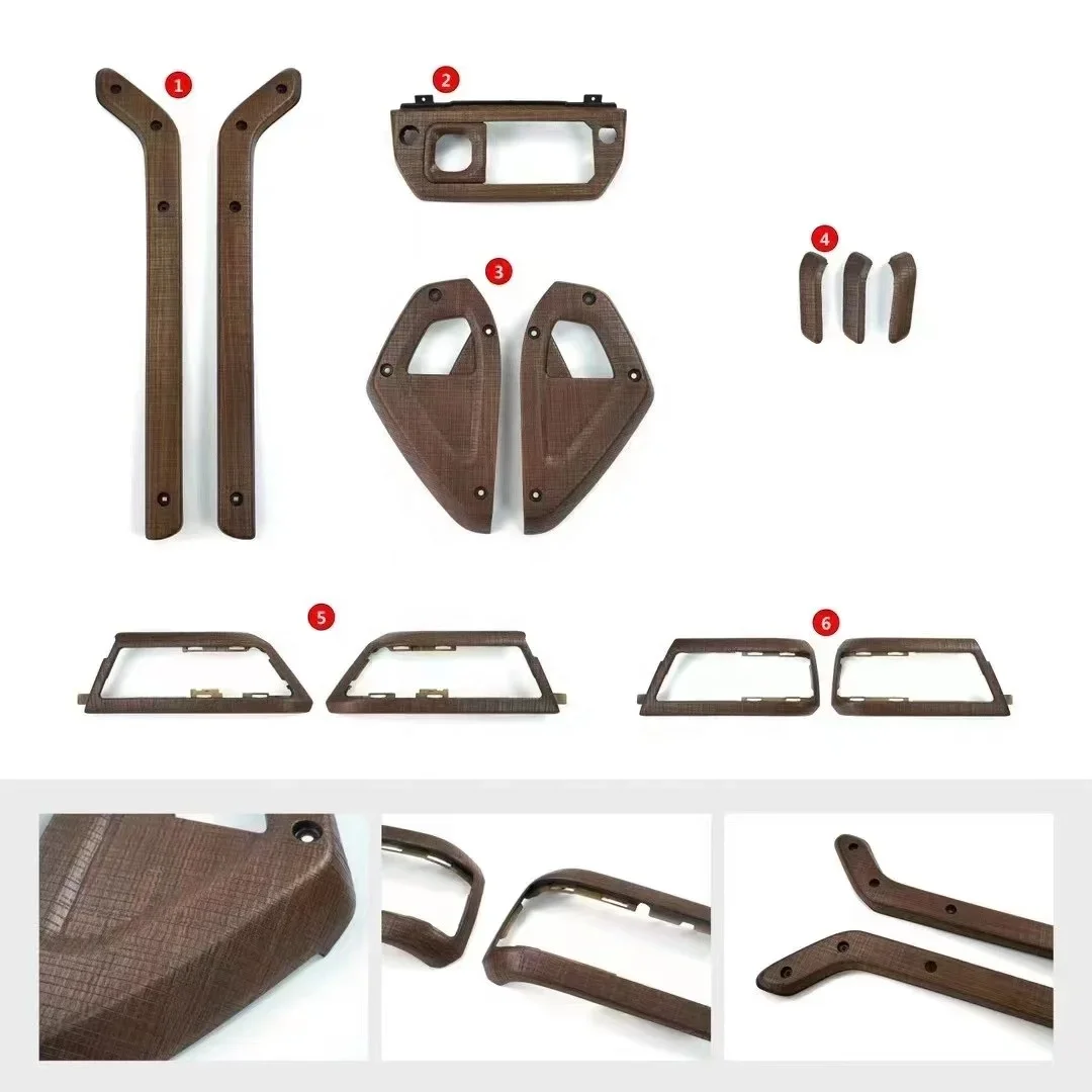 wood interior kit for Land Rover New Defender 110 New design car modification Interior Parts steering wheel, door handle