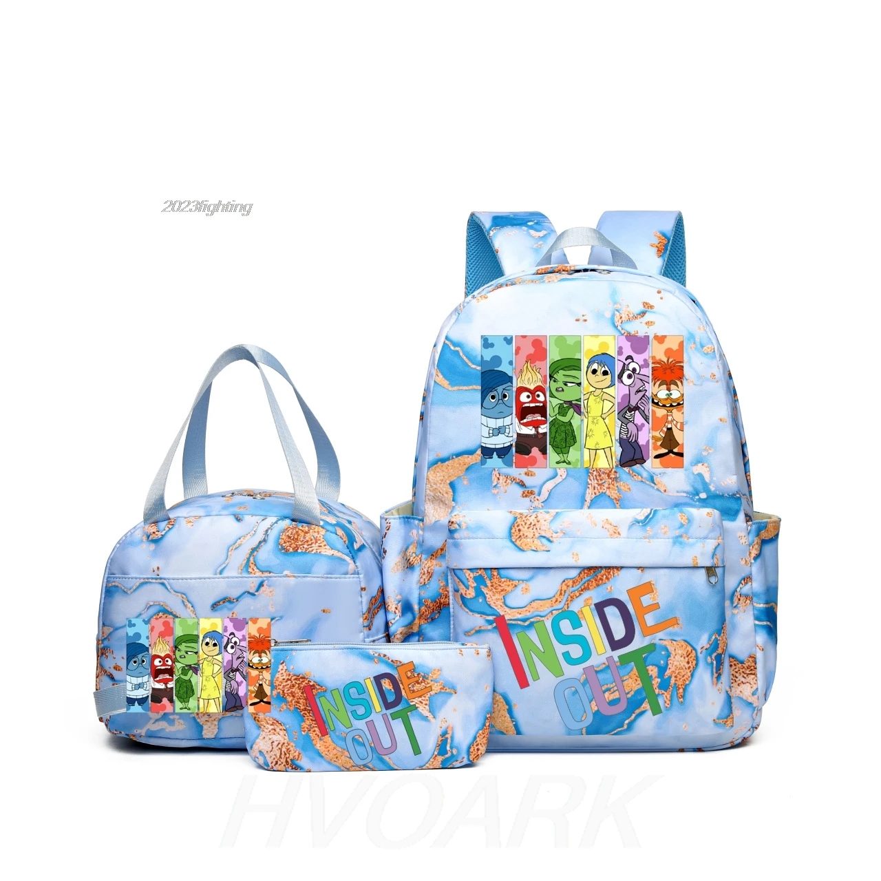 3Pcs/set Inside Out Backpack for Girls Boys Student Teenager Laptop School Bags Birthday Gift Women Casual Travel Mochilas